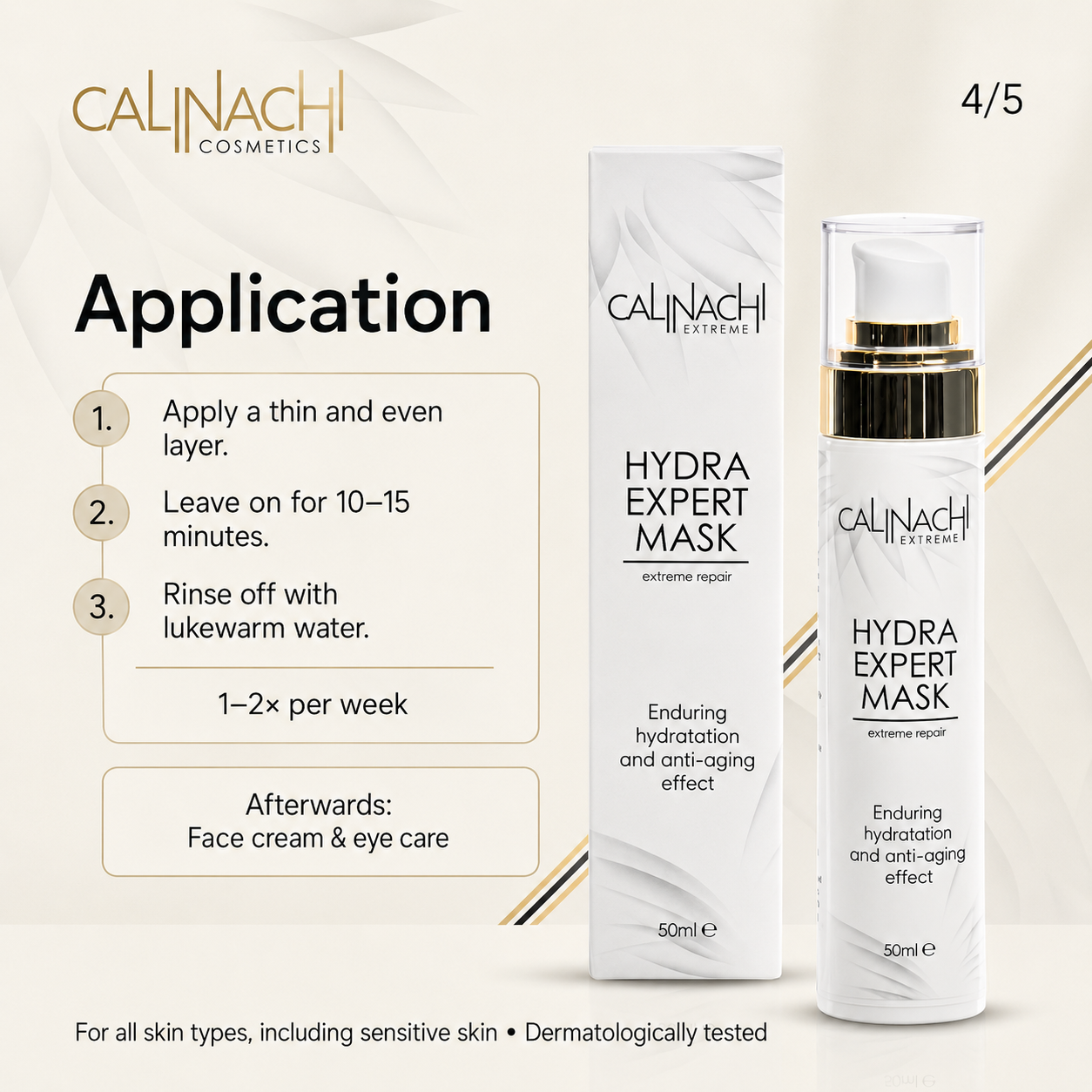 Hydra Mask for Face, Neck, and Décolletage, 50ml. skincare CALINACHI Cosmetics