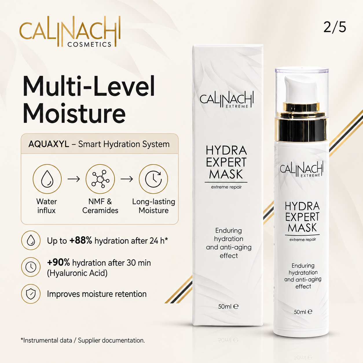 Hydra Mask for Face, Neck, and Décolletage, 50ml. skincare CALINACHI Cosmetics