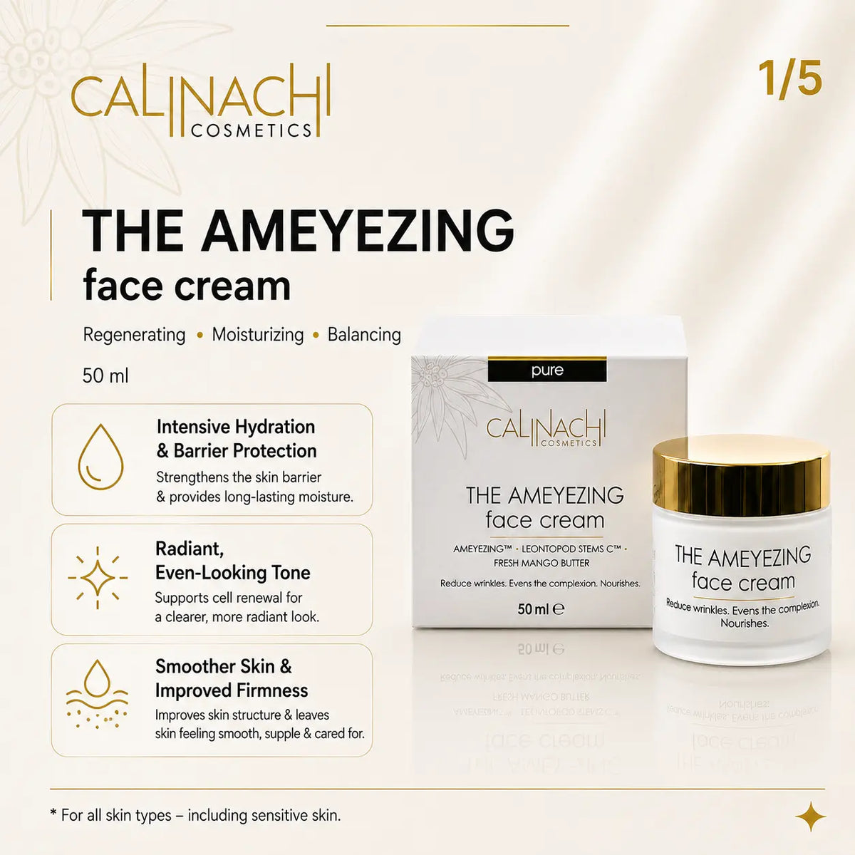 The Ameyezing REGENERATING Face Cream, 50ml. skincare CALINACHI Cosmetics