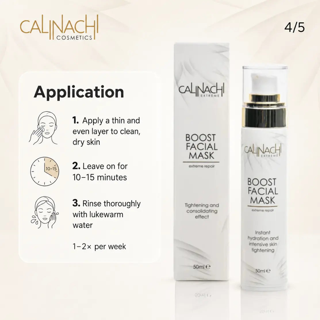 Boost Mask for Face, Neck, and Décolletage, 50ml. skincare CALINACHI Cosmetics