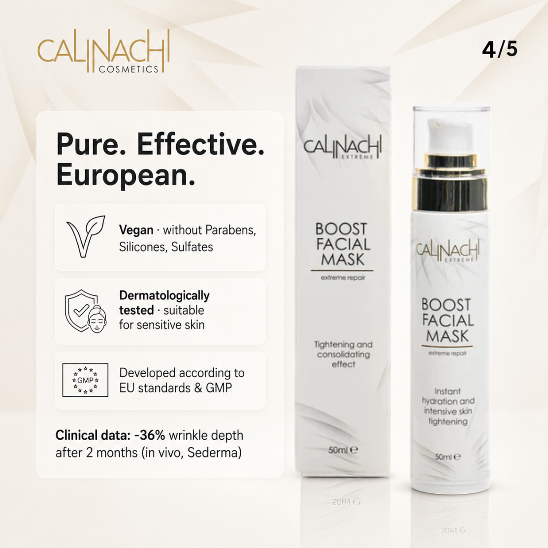 Boost Mask for Face, Neck, and Décolletage, 50ml. skincare CALINACHI Cosmetics