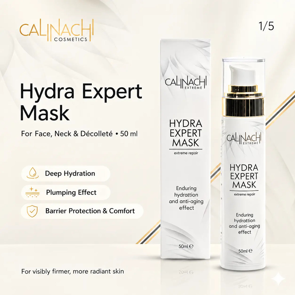 Hydra Mask for Face, Neck, and Décolletage, 50ml. skincare CALINACHI Cosmetics