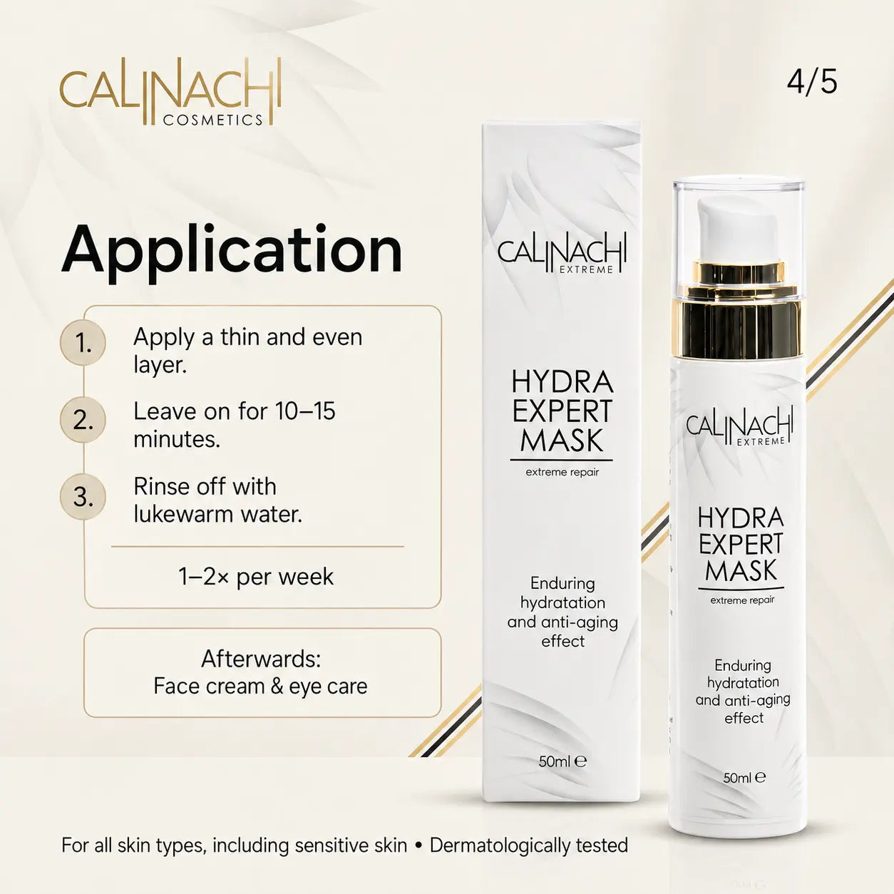Hydra Mask for Face, Neck, and Décolletage, 50ml. skincare CALINACHI Cosmetics