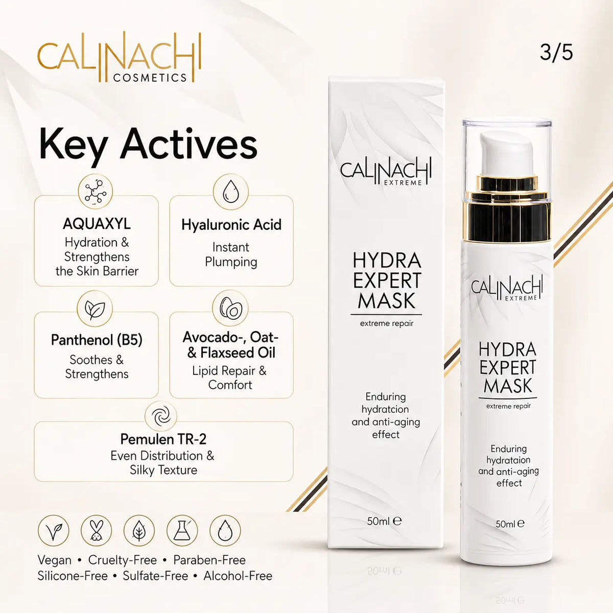 Hydra Mask for Face, Neck, and Décolletage, 50ml. skincare CALINACHI Cosmetics
