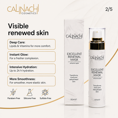 Excellent Renewal Mask for Face, Neck, and Décolletage, 50ml. skincare CALINACHI Cosmetics