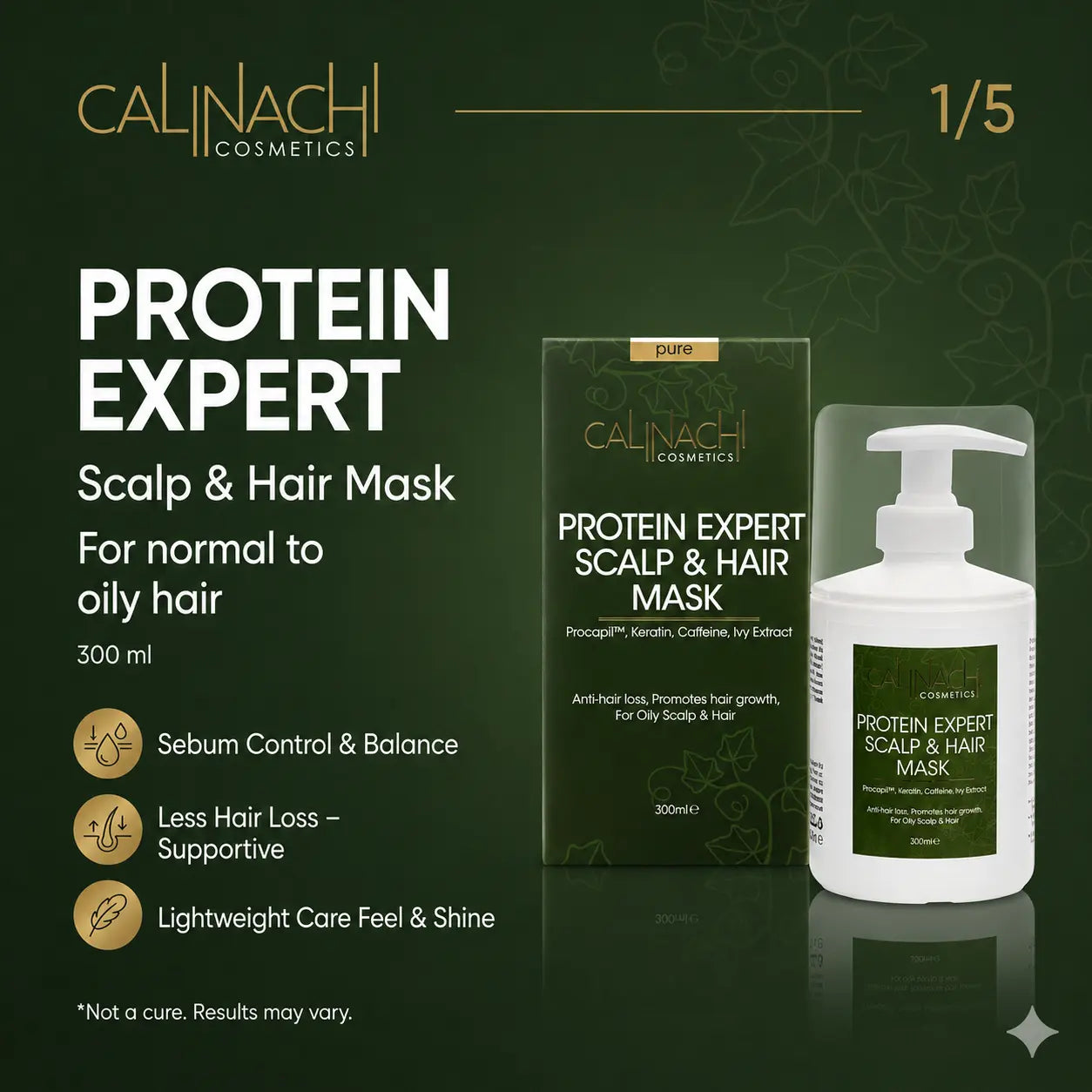 Protein Expert (Normal to Oily &amp; Oily) Anti-Hair Loss, Restorative, Mask for Scalp and Hair, 300 ml. haircare CALINACHI Cosmetics