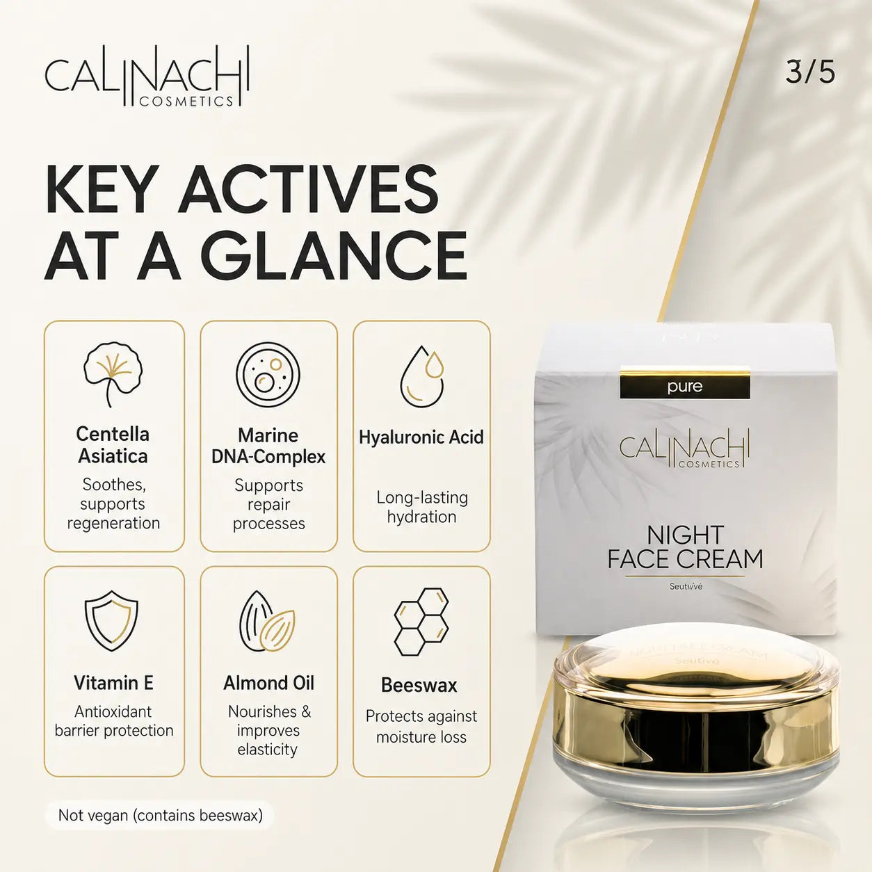 Regenerating Night Cream for Face, Neck, and Décolletage, 50ml skincare CALINACHI Cosmetics