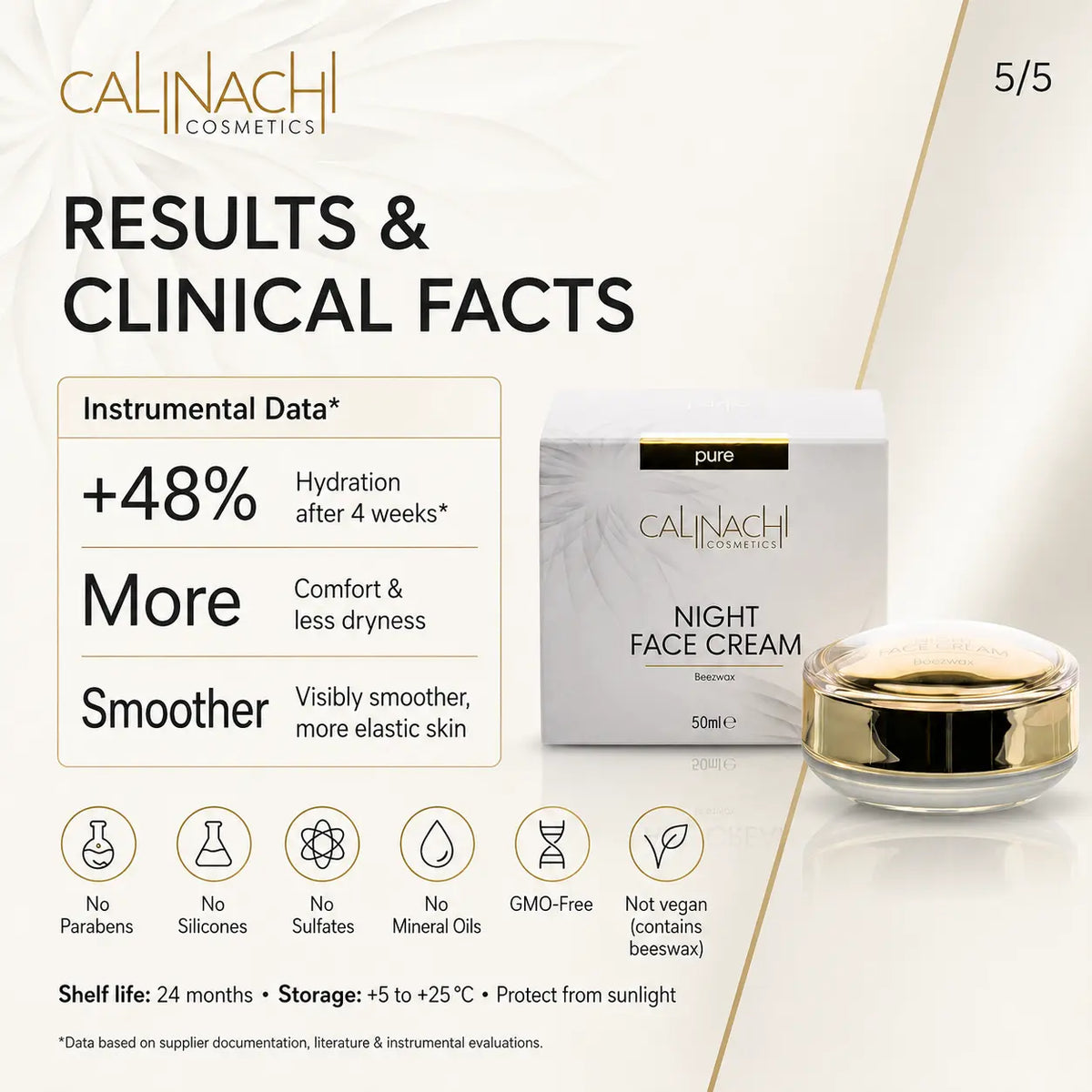 Regenerating Night Cream for Face, Neck, and Décolletage, 50ml skincare CALINACHI Cosmetics